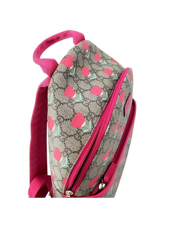 Gucci Backpack Flower Print Children\'s GG Supreme Leather Kids Kim Seung Young